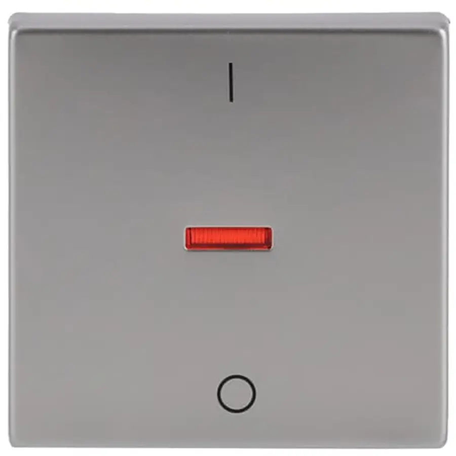 Busch-Jaeger schakelwip met rood controlevenster en opdruk 0–1 Pure Stainless Steel (1788-866)