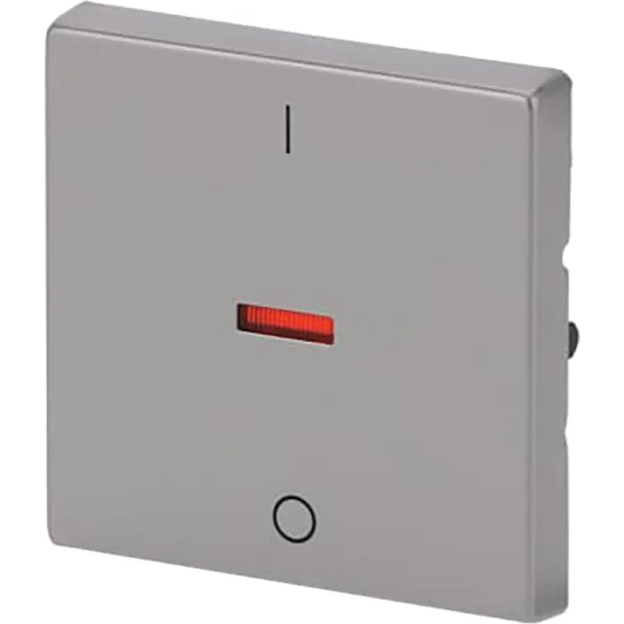 Busch-Jaeger schakelwip met rood controlevenster en opdruk 0–1 Pure Stainless Steel (1788-866)