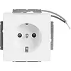 Busch-Jaeger wandcontactdoos randaarde Safety+ met LED-oriëntatieverlichting Future Linear studiowit glans (20 EUCBLI-84)