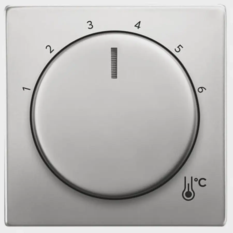 Busch-Jaeger draaiknop voor kamerthermostaat 1094/1097U Pure Stainless Steel (1794 R-866)