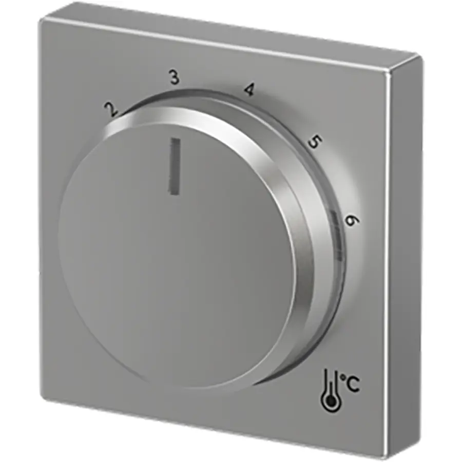 Busch-Jaeger draaiknop voor kamerthermostaat 1094/1097U Pure Stainless Steel (1794 R-866)