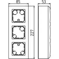 Busch-Jaeger opbouwbak 3-voudig inclusief afdekraam Balance SI wit glans (1713-914)