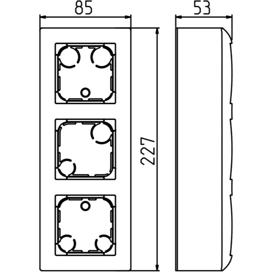 Busch-Jaeger opbouwbak 3-voudig inclusief afdekraam Balance SI wit glans (1713-914)