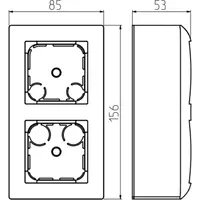 Busch-Jaeger opbouwbak 2-voudig inclusief afdekraam Balance SI wit glans (1712-914)