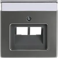 Busch-Jaeger centraalplaat RJ45 wandcontactdoos 2-voudig Pure Stainless Steel (1803-02-866)