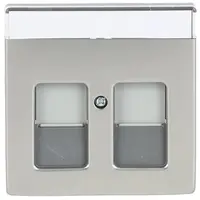 Busch-Jaeger centraalplaat modular jack 2-voudig Pure Stainless Steel (1800-866)