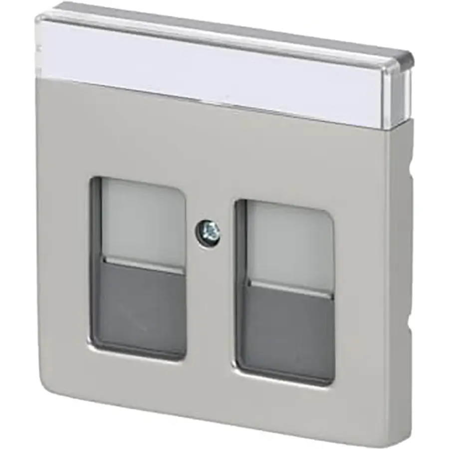 Busch-Jaeger centraalplaat modular jack 2-voudig Pure Stainless Steel (1800-866)