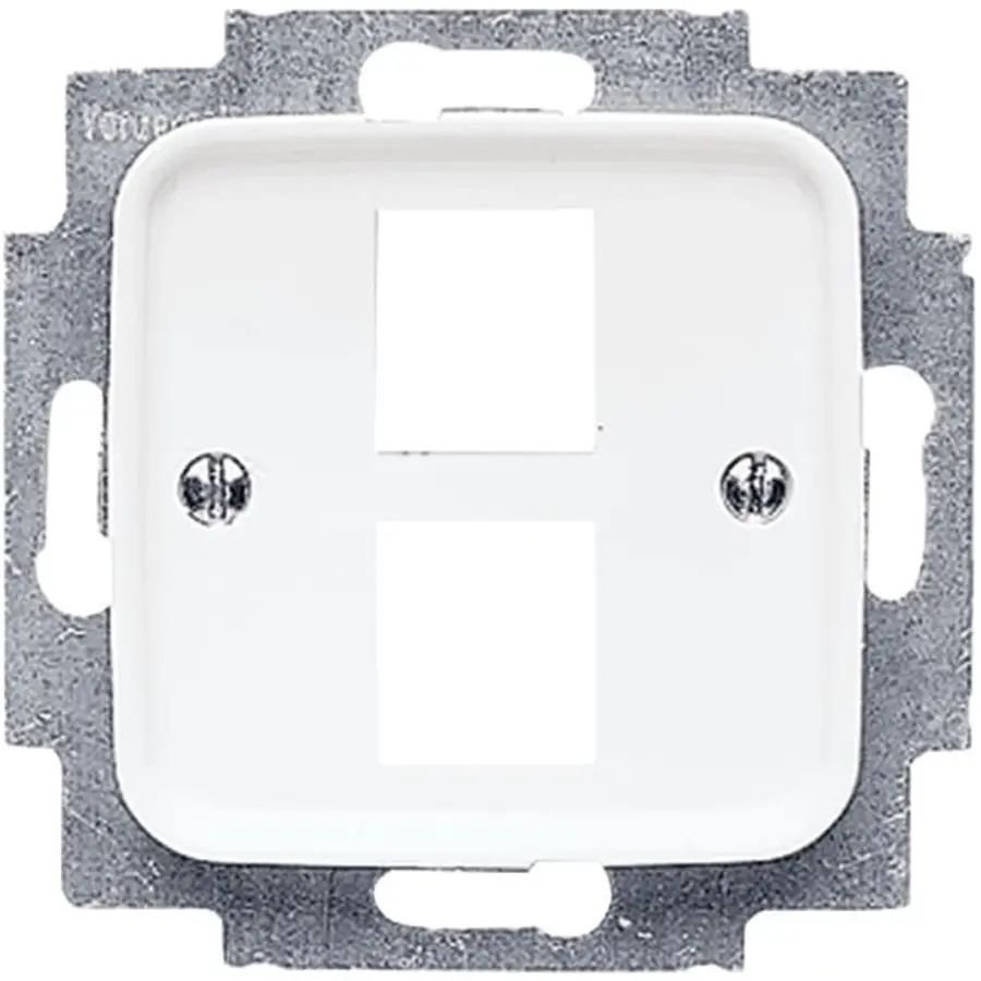 Busch-Jaeger centraalplaat + draagring 2x modular jack Reflex SI (2561-02-214)