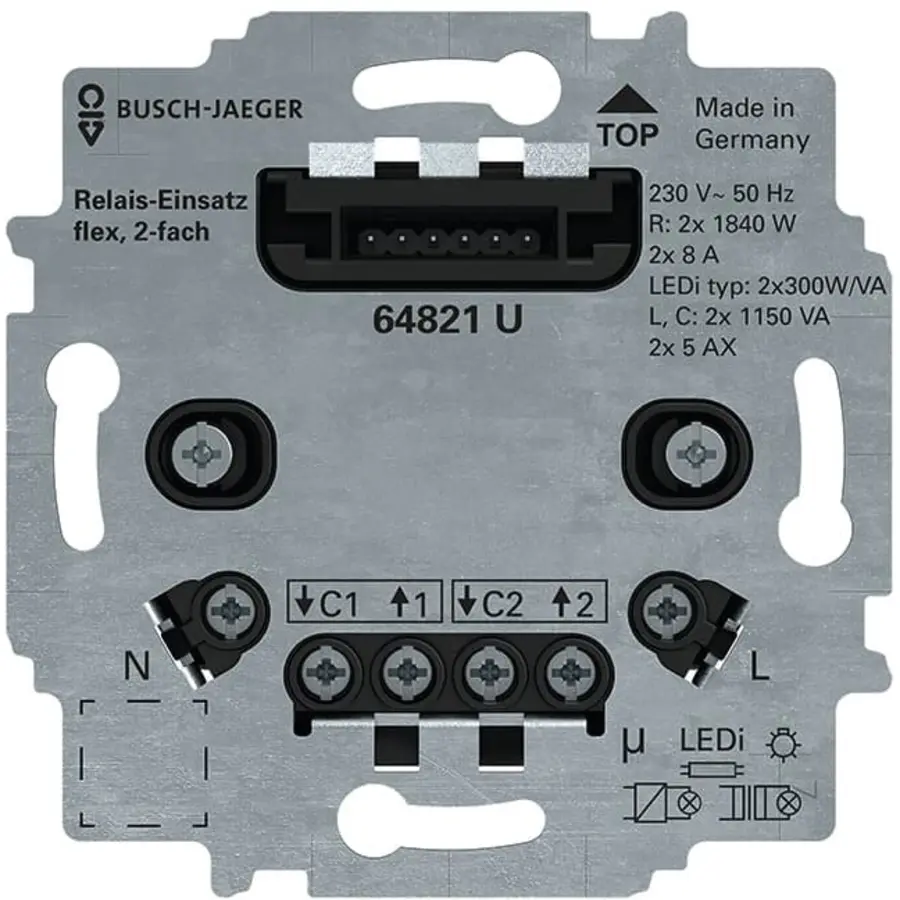 Busch-Jaeger relaissokkel flex 2-voudig (64821 U)