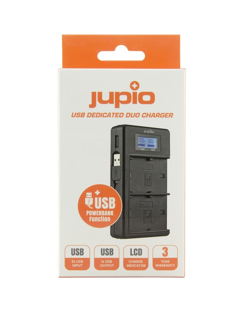 Jupio Jupio USB Dedicated Duo Charger LCD For Sony NP-FW50