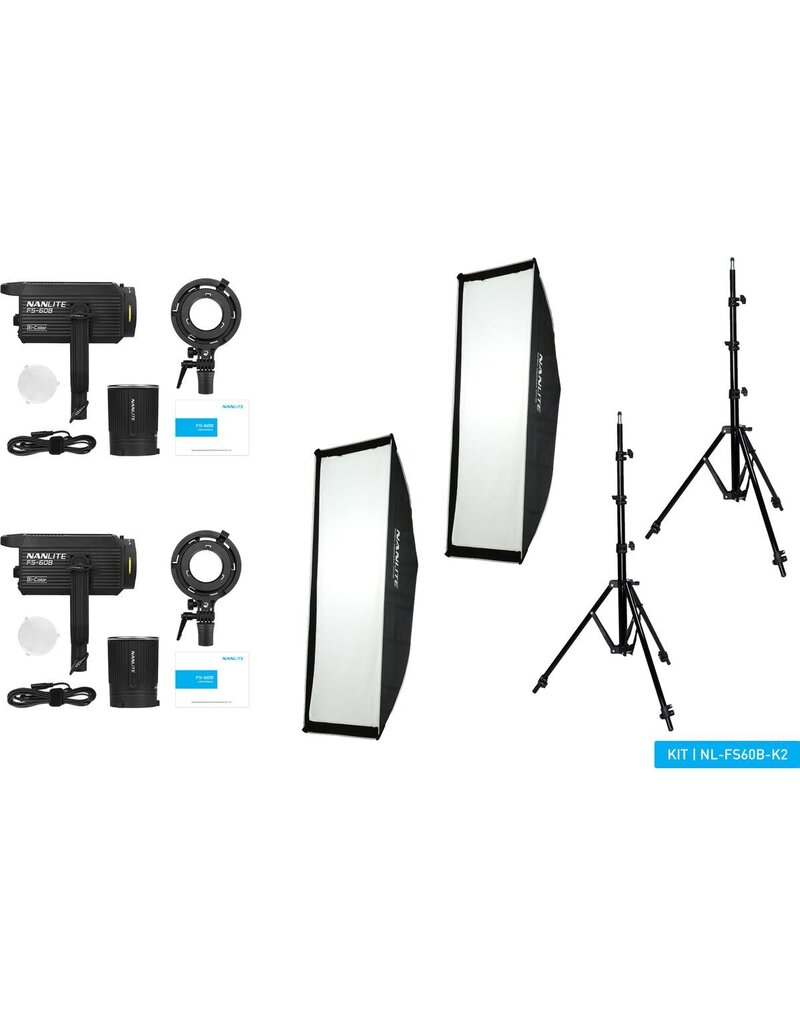 Nanlite Nanlite FS 60B LED Dual Kit (w/ Light Stand And Softbox)