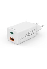 Hama Hama Fast Charger 1X USB-C PD 1X USB-A QC Mini-Charger 45 W White
