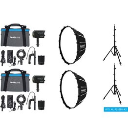 Nanlite Nanlite Forza 60B II Bi-Colour LED Dual Kit (w/ Light Stand And Softbox)
