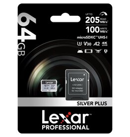 Lexar Lexar MicroSDXC Silver Plus UHS-1 64GB V30 R205/W100MB/s