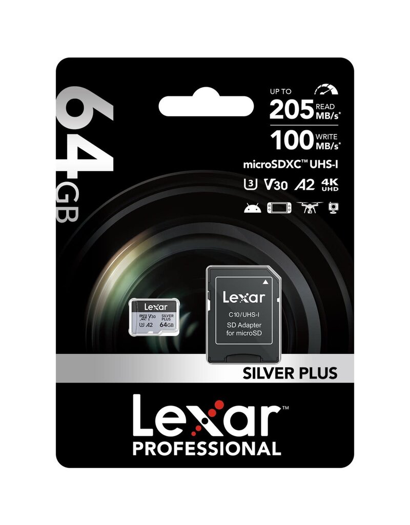 Lexar Lexar MicroSDXC Silver Plus UHS-1 64GB V30 R205/W100MB/s