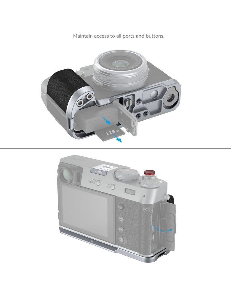 SmallRig SmallRig 4555B L-Shape Mount Plate w/ Handle For Fujifilm X100VI / X100V Silver