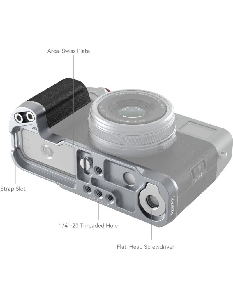 SmallRig SmallRig 4555B L-Shape Mount Plate w/ Handle For Fujifilm X100VI / X100V Silver