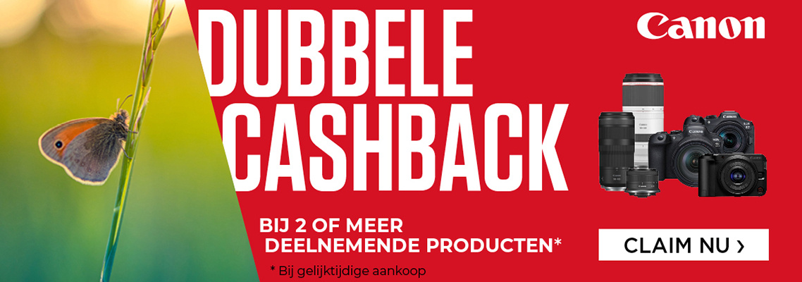 Canon dubbele cashback promotie korting