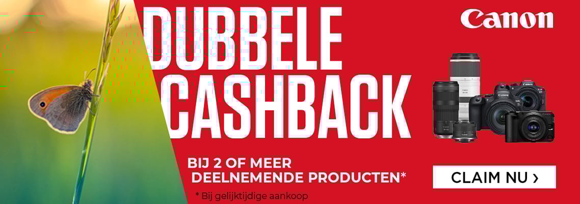 Canon dubbele cashback korting promotie