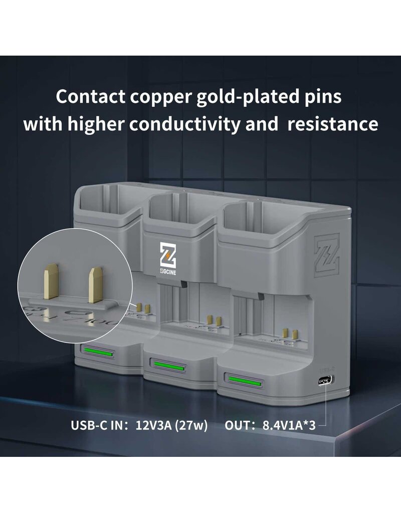ZGCine ZGCINE Charging Case For 3 Accu's Sony NP-FZ100 (PC3-FZ100)