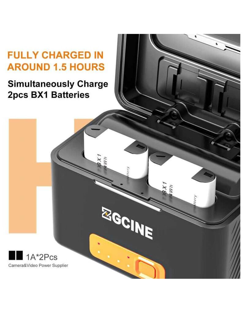 ZGCine ZGCINE Sony BX1 Oplaadcase w/ 2X BX1 Battery (PS-BX1-K2)