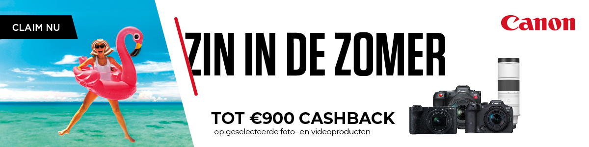 Canon cashback zomer promotie korting