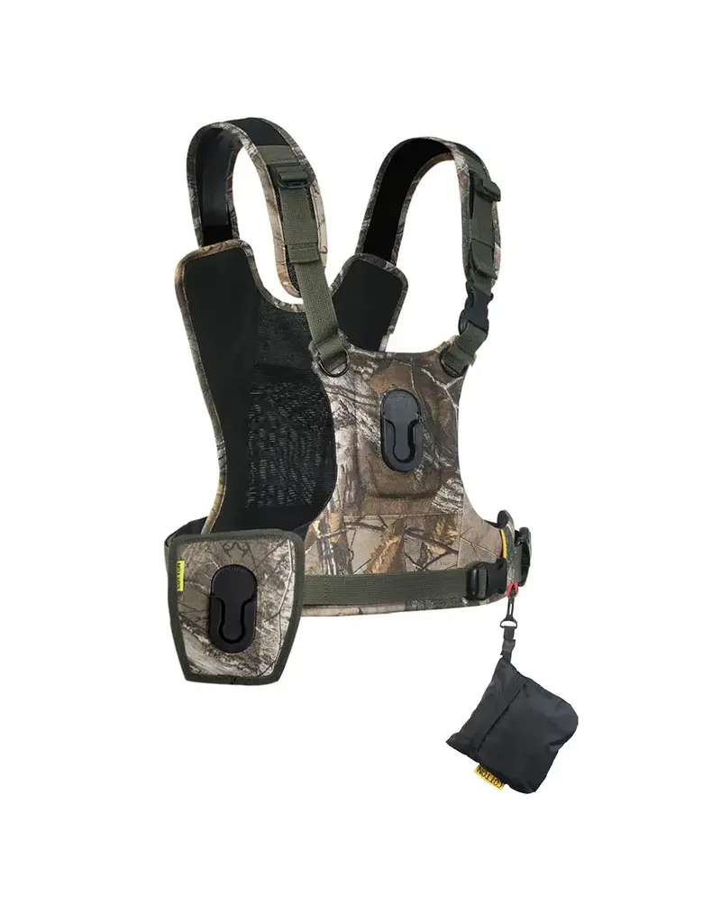 Cotton Carrier Cotton Carrier Camera Vest voor 2 camera's met heupholster Camo