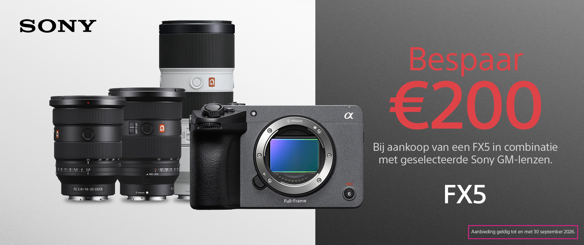 Sony FX5 como promotie korting