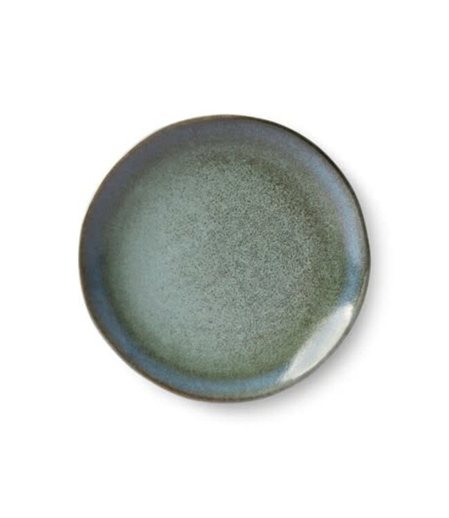 HKLIVING ceramic 70's dessert plate: moss