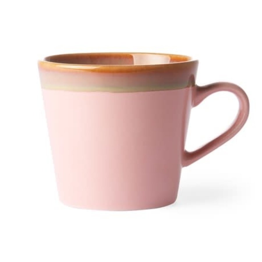 Instrueren Verdorde onderpand ceramic 70's cappuccino mug: pink - Thuishaven-Living