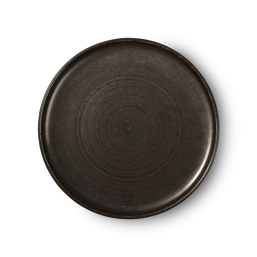 Home chef ceramics: rustic dinner plate black-1