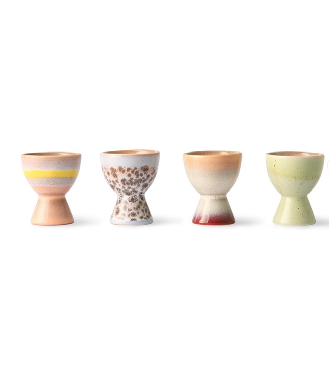 HKLIVING 70s ceramics: egg cups (set of 4)