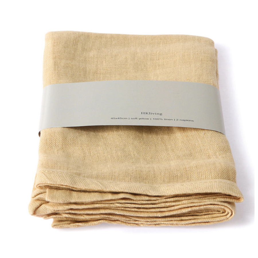 linen napkin soft yellow set of 2 (45x45)-1