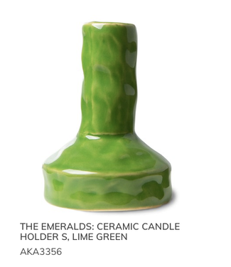 HKLIVING the emeralds: ceramic candle holder S, lime green