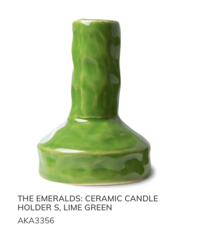 HKLIVING the emeralds: ceramic candle holder S, lime green