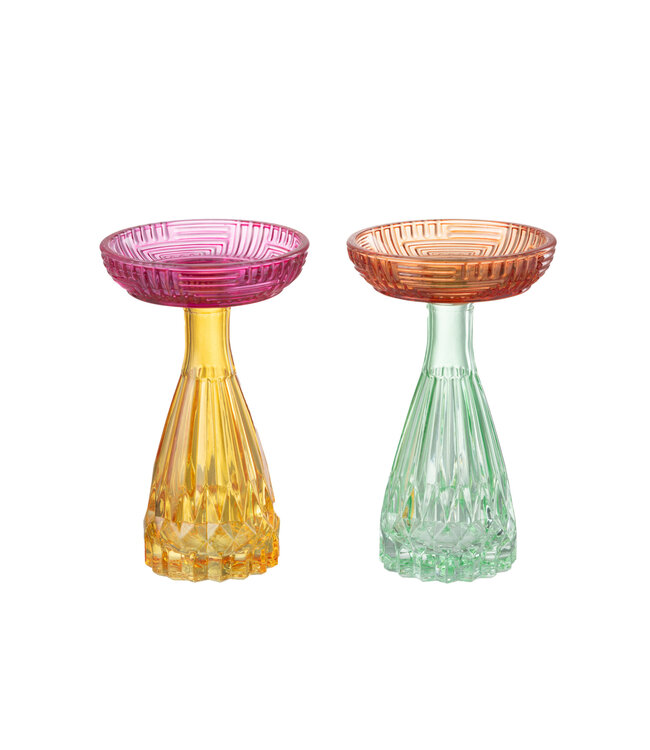 KAARSHOUDER PLAT GLAS MIX