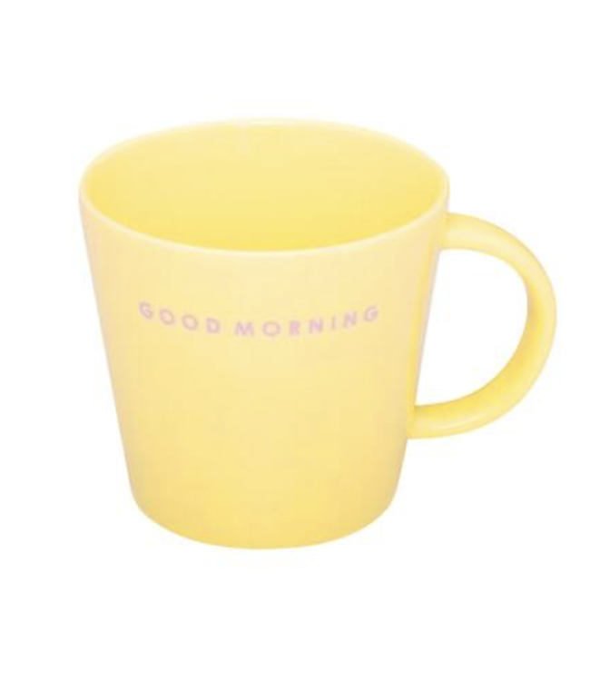 VONDELS vondels Ceramic tea cup GOOD MORNING lemon yellow 350ml