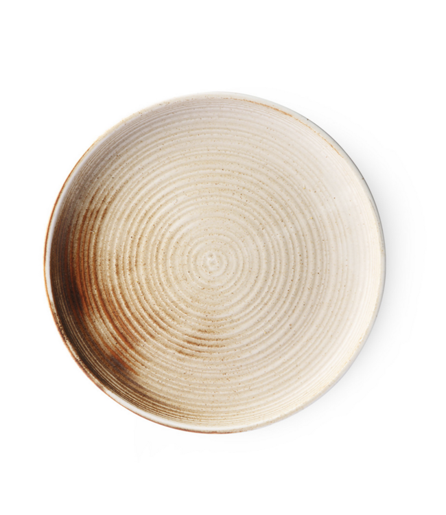 HKLIVING HK Living home chef ceramics: dinner plate rustic cream/brown