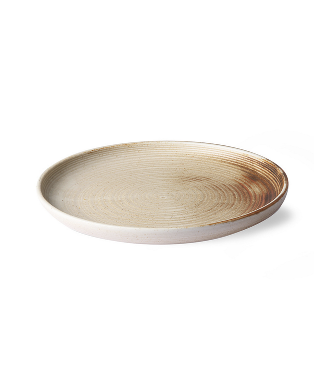 HKLIVING HK Living home chef ceramics: dinner plate rustic cream/brown