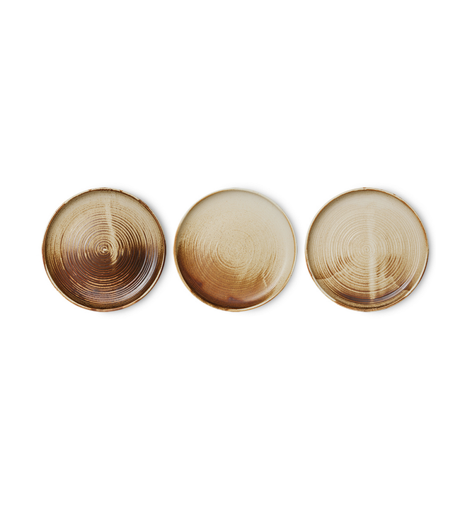 HKLIVING HK Living home chef ceramics: dinner plate rustic cream/brown