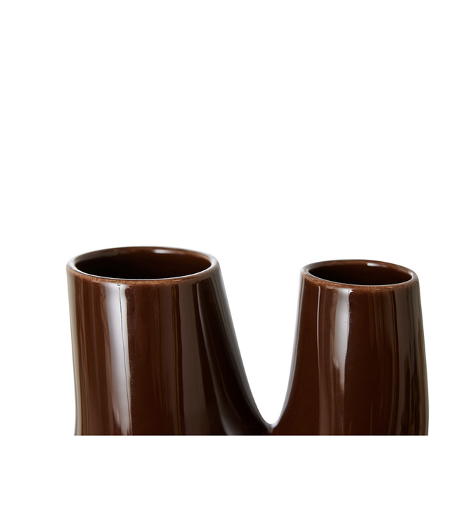 HKLIVING HK Living Ceramic vase organic espresso L