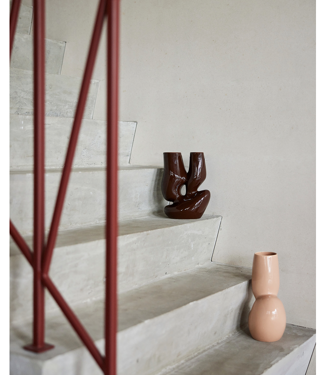 HKLIVING HK Living Ceramic vase organic espresso L