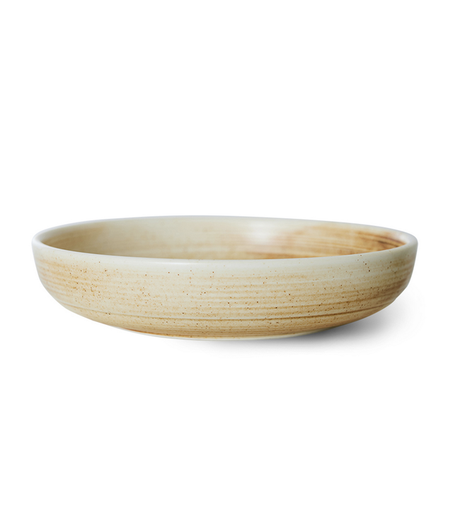 HKLIVING HK Living Chef ceramics deep plate L, rustic cream/brown