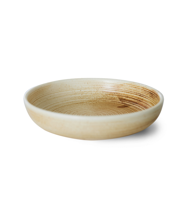 HKLIVING HK Living Chef ceramics deep plate L, rustic cream/brown