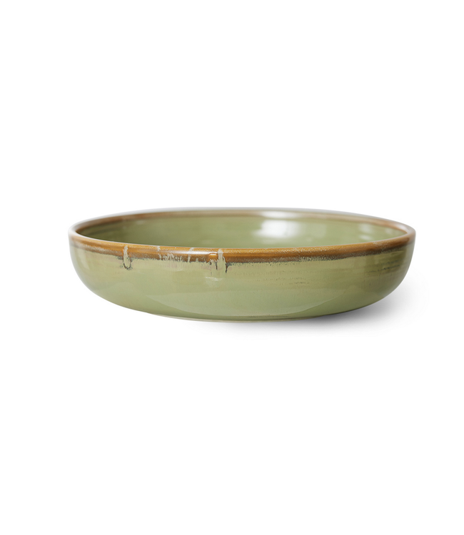 HKLIVING HK Living chefs ceramics deep plate L Moss