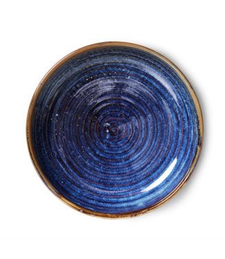 HKLIVING HK Living Chef ceramics deep plate L, rustic blue