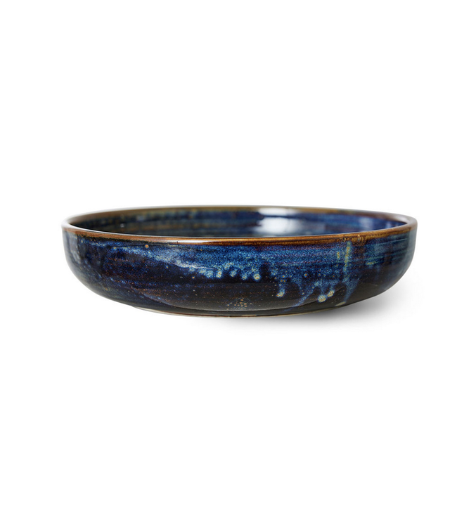 HKLIVING HK Living Chef ceramics deep plate L, rustic blue