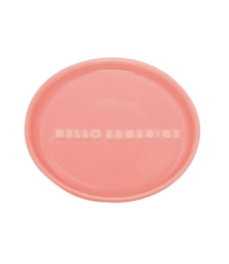 Vondels Ceramic petit four plate HELLO SUNSHINE peach ø8.5cm