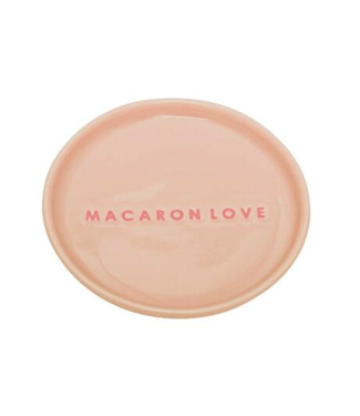 Vondels Ceramic petit four plate MACARON LOVE beige ø8.5cm