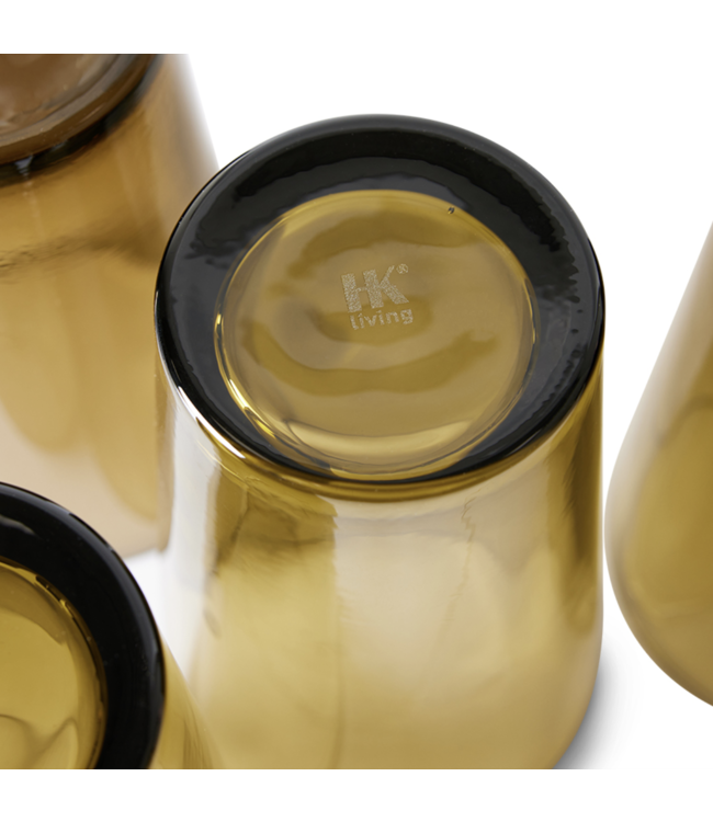 HKLIVING HK Living 70s glassware: tea glasses mud brown